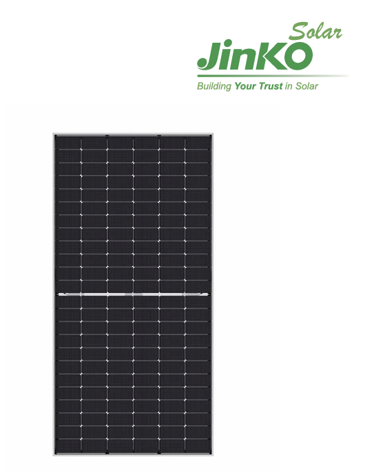 Panneau solaire bifacial Jinko 590W haute performance pour systèmes photovoltaïques.