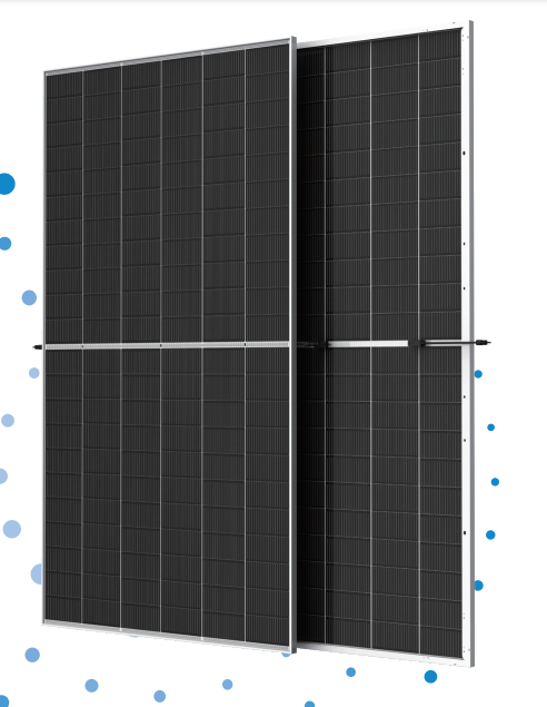 Panneau solaire bifacial Sunrise 585W haute performance pour installation photovoltaïque.